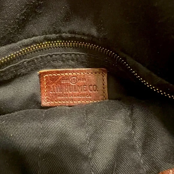 JW Hulme Excursion Handbag Purse Crossbody Bag Made in USA Leather - Picture 7 of 11